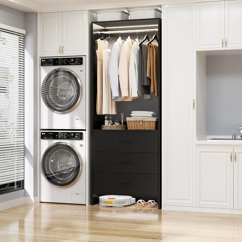 Cimly Freestanding Closet Sytem with Drawers, Closet Organizer Wardrobe for Walk-in and Reach-in Closet