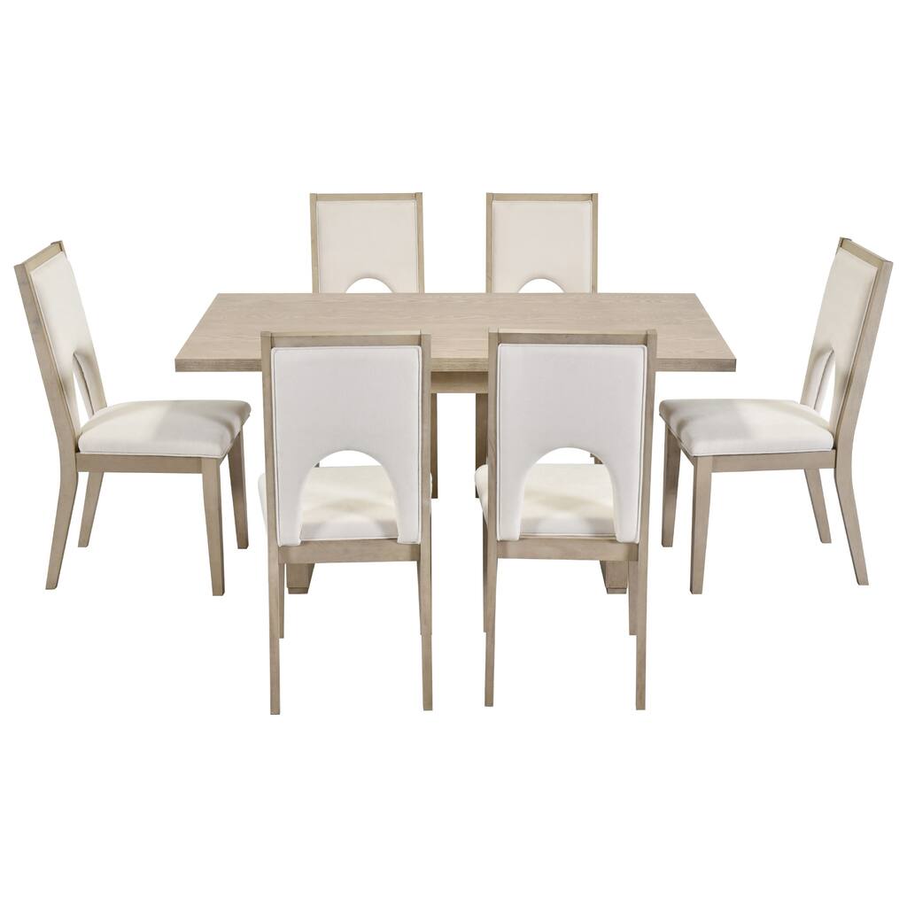 Wood Dining Table Set for 6