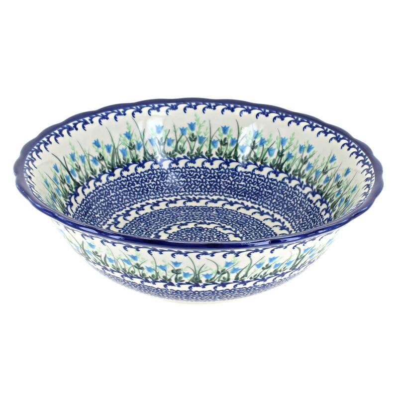 Blue Rose Polish Pottery 204 Vena Large Serving Bowl