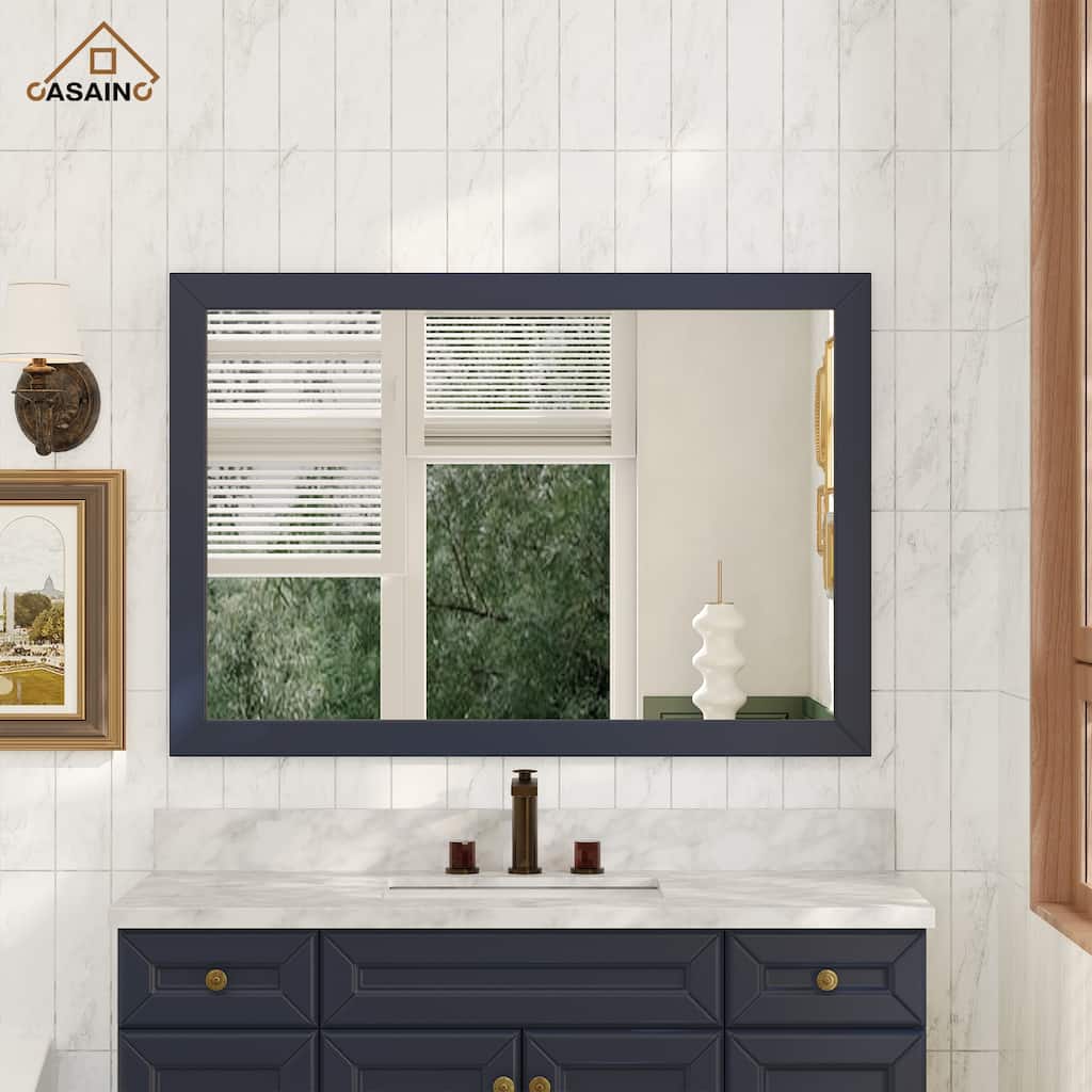 CASAINC 48in Solid Wood Framed Mirror in Multiple Color Frames