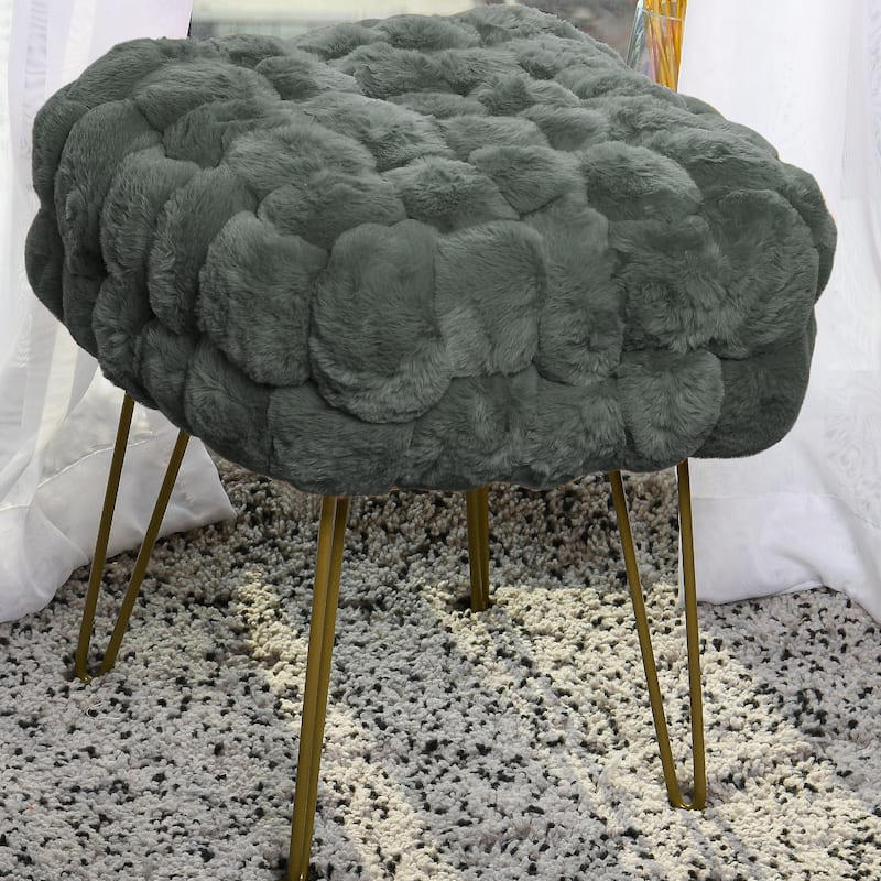 FoxFauxFur Pouf Stool