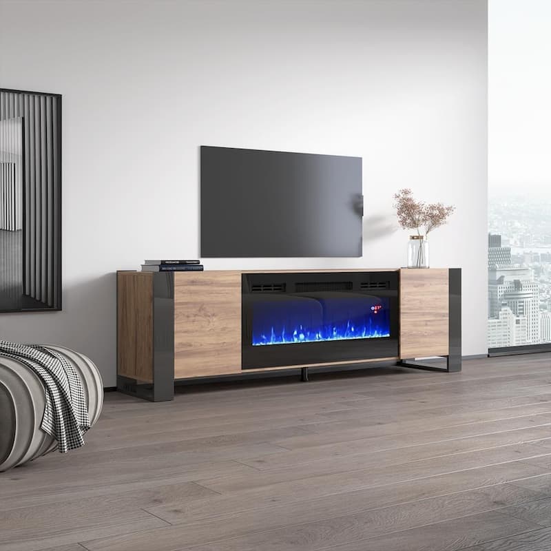 Woody BL-EF Electric Fireplace 77" TV Stand