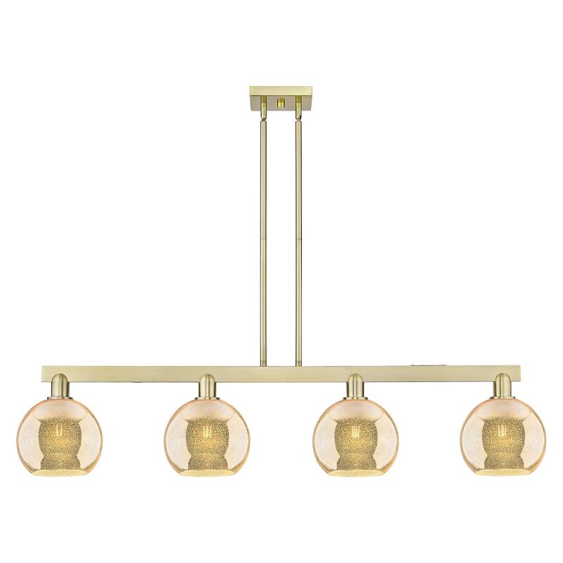 Innovations Lighting Endless Possibilities Arcadia - Athens - 4 Light 51" Stem Hung Island Light - Antique Brass/Mercury
