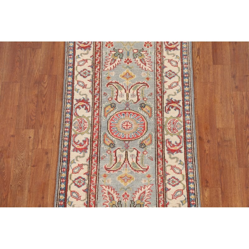 Traditional Kazak Runner Rug Hand-Knotted Wool Carpet - 2'0" x 5'8"