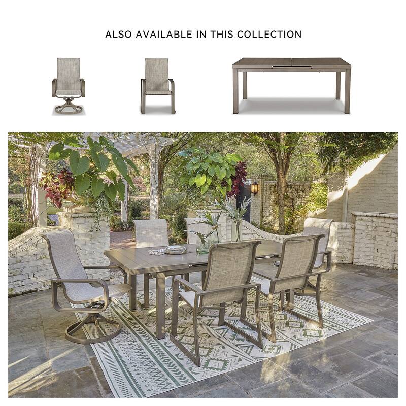 Signature Design by Ashley Beach Front Brown/Beige Outdoor Dining Table with Extension - 71/95"W x 42"D x 30"H