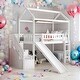 preview thumbnail 1 of 16, Twin Size Loft Bed House Bed With Two Drawers and Slide for Home White