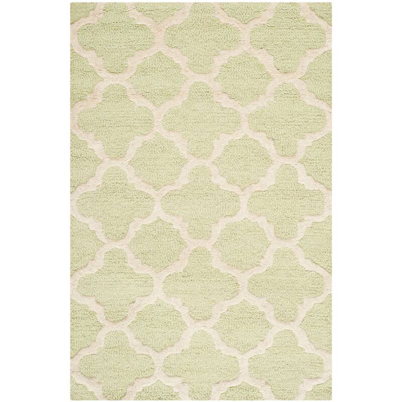 SAFAVIEH Handmade Cambridge Touria Modern Moroccan Wool Rug - 2' x 3' - Light Green/Ivory