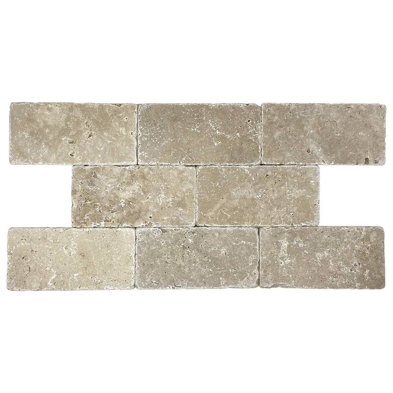 Ivory Travertine 3" x 6" Tumbled Tile