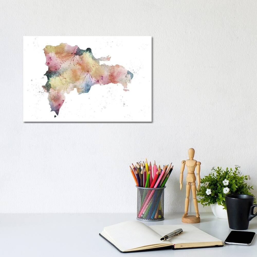 iCanvas "Dominican Republic Nature Watercolor" by WallDecorAddict Canvas Print