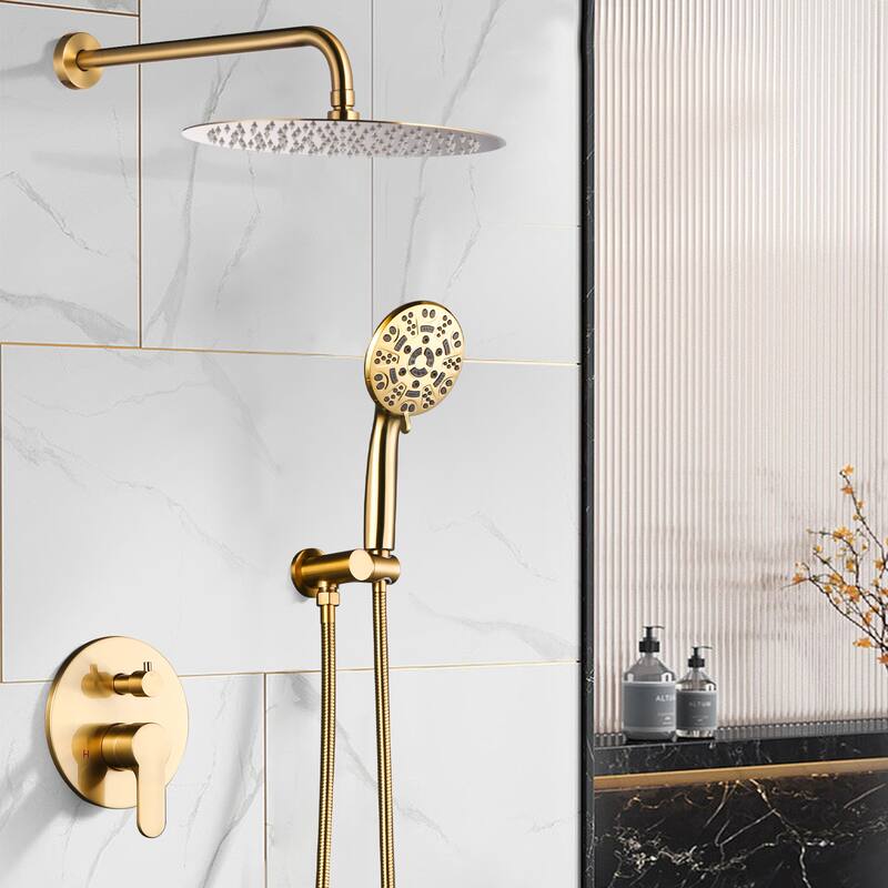 WOWOW Wall Mount 9-Spray Shower Faucet with Handshower