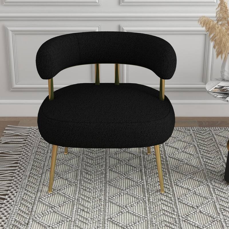 SEYNAR Mid Century Velvet Accent Chair with Golden Legs, Set of 2
