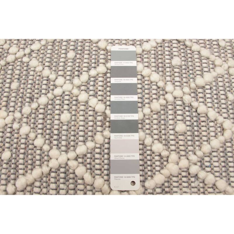 ECARPETGALLERY Braid weave Sienna Grey Wool Rug - 5'2 x 7'11