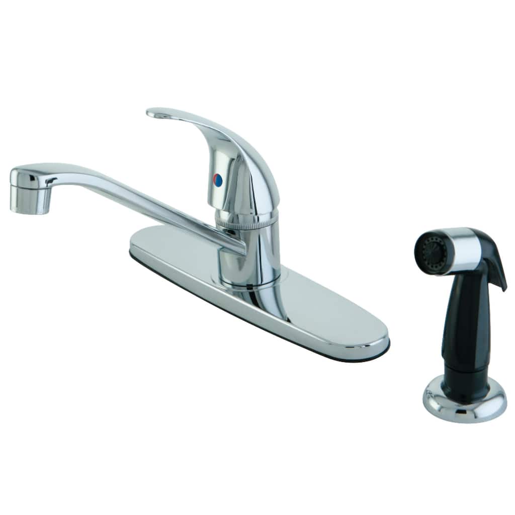 Kingston Brass Legacy Kitchen Faucet with Deck Plate, Metal Lever