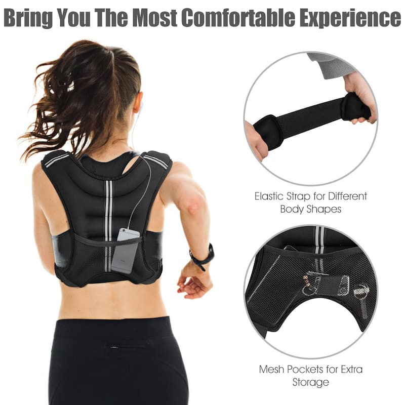 Costway 12LBS/20LBS Workout Weighted Vest Mesh Bag Adjustable Buckle
