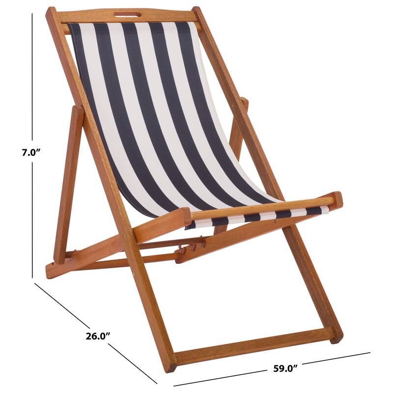SAFAVIEH Outdoor Natalya Foldable Sling Chair (Set of 2) - 24"W x 34"D x 41"H