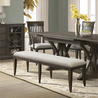Nailhead Trim Upholstered Dining Bench