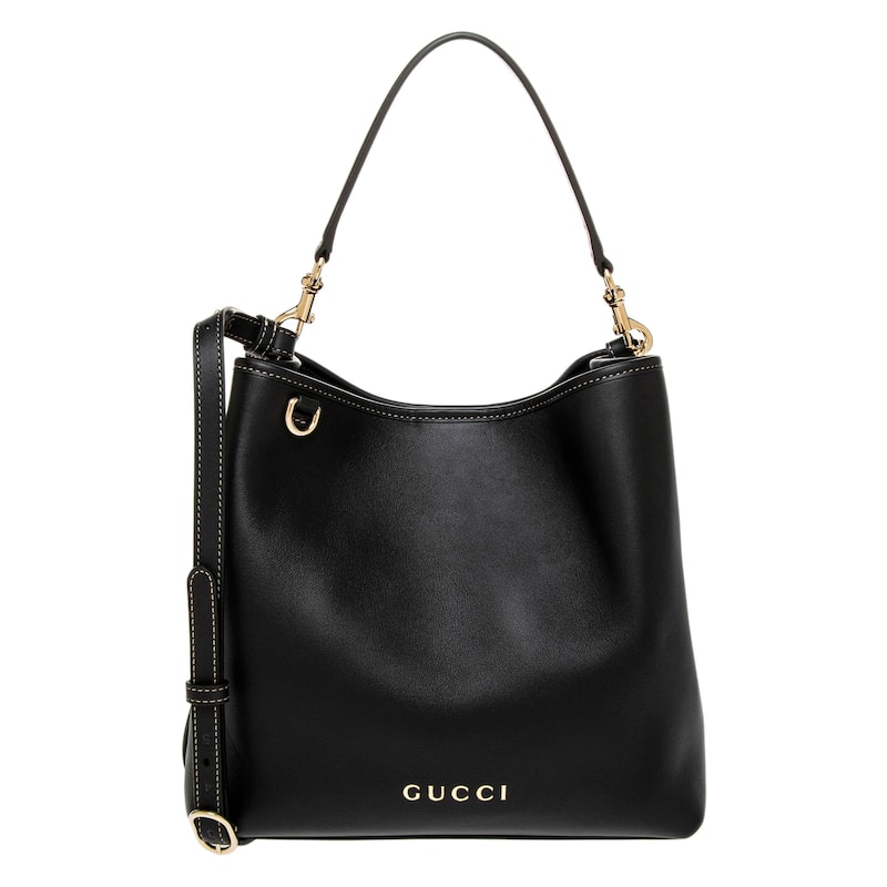 Gucci GG Emblem Bucket Bag - Black
