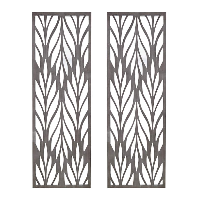 Madison Park Florian Grey Laser Cut Wood 2-piece Panel Wall Decor Set