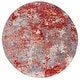 preview thumbnail 87 of 113, SAFAVIEH Aston Fedra Modern Abstract Rug 6'7" Round - Red/Grey - Round