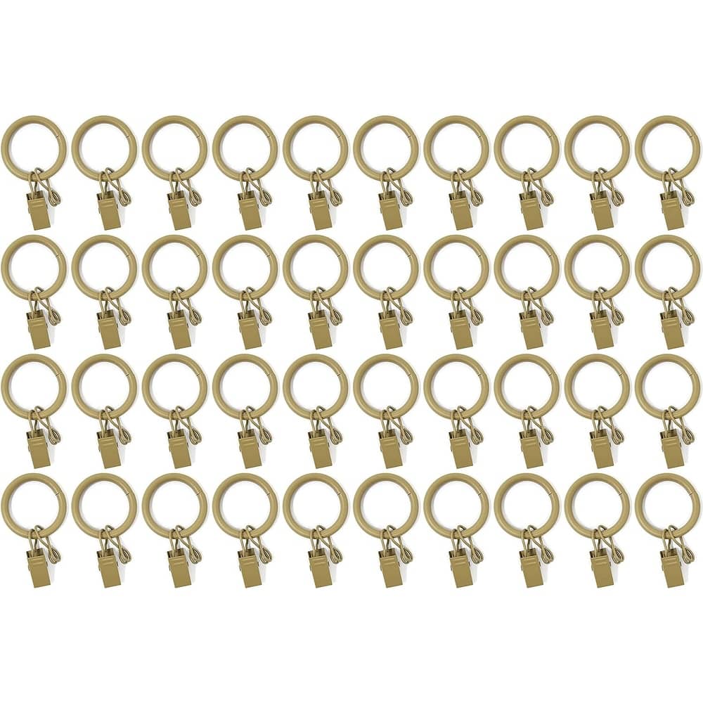 40PCS Solid Metal Window Drapery Curtain Panel Ring with Eyelet, 1" Inner Diameter, Fits Up to 3/4" Rod Multicolor