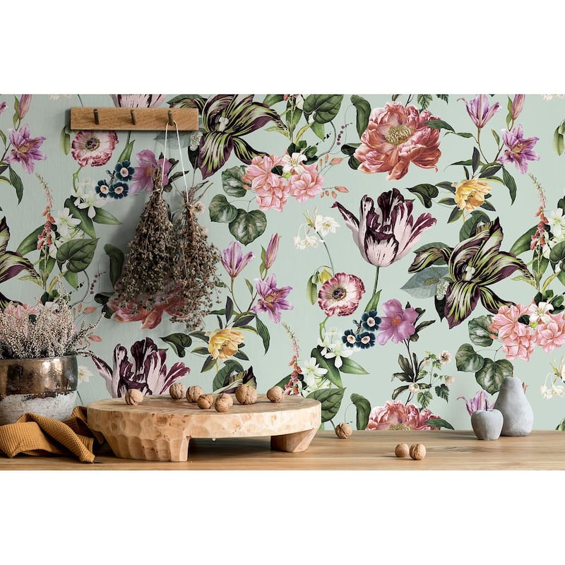 Galerie Wallcoverings Flora Floral Rhapsody Vinyl on Non-woven Matte Wallpaper Roll