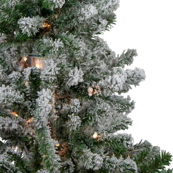 Shop 3 Pre Lit Flocked Alpine Artificial Christmas Tree Clear Lights 3 Foot Overstock 30041475