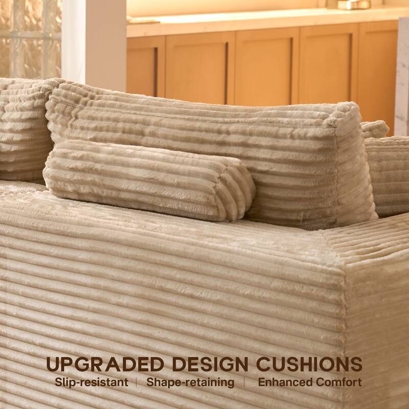 OVIOS All-Foam Cloud L-Shaped Lounger Sofa​ ​​With Ottoman​