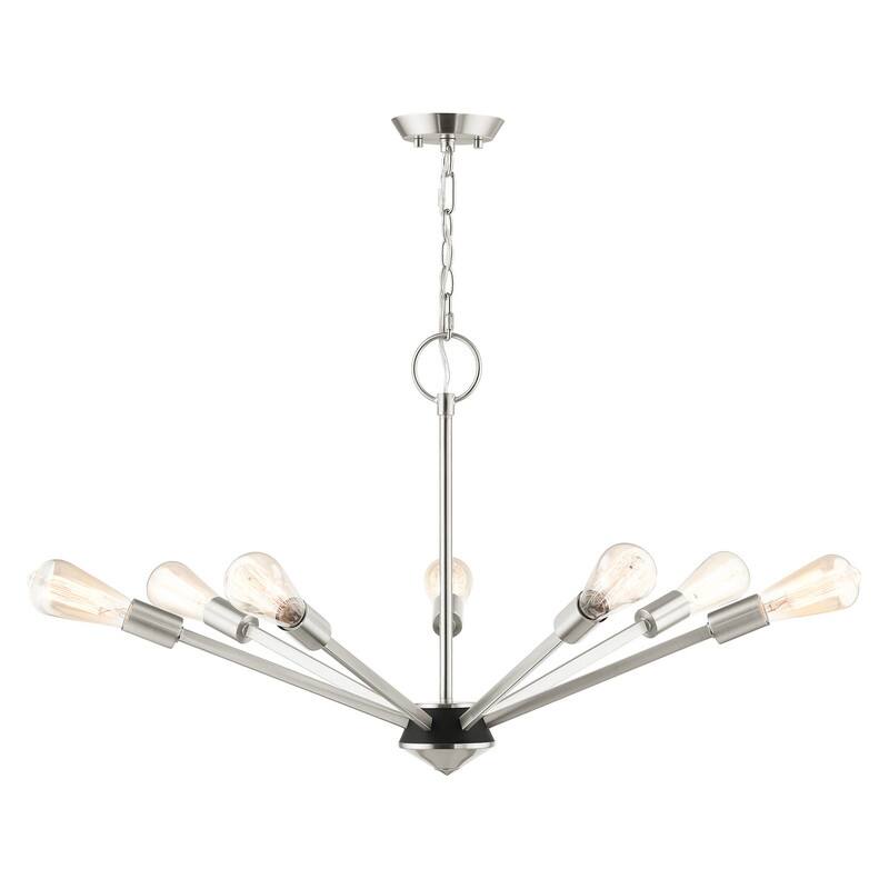 Livex Lighting 7-light Brushed Nickel Chandelier, 45837-91 - 27.625 Dia x 19.25" H