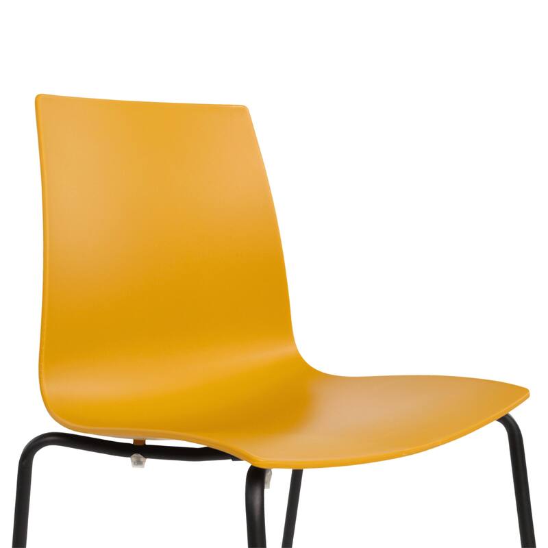 Furnish Theory Aero-S Pro Indoor/Outdoor Stackable Dining Side Chairs Polypropylene Shell & Powder-Coated Steel Legs (Set of 2)
