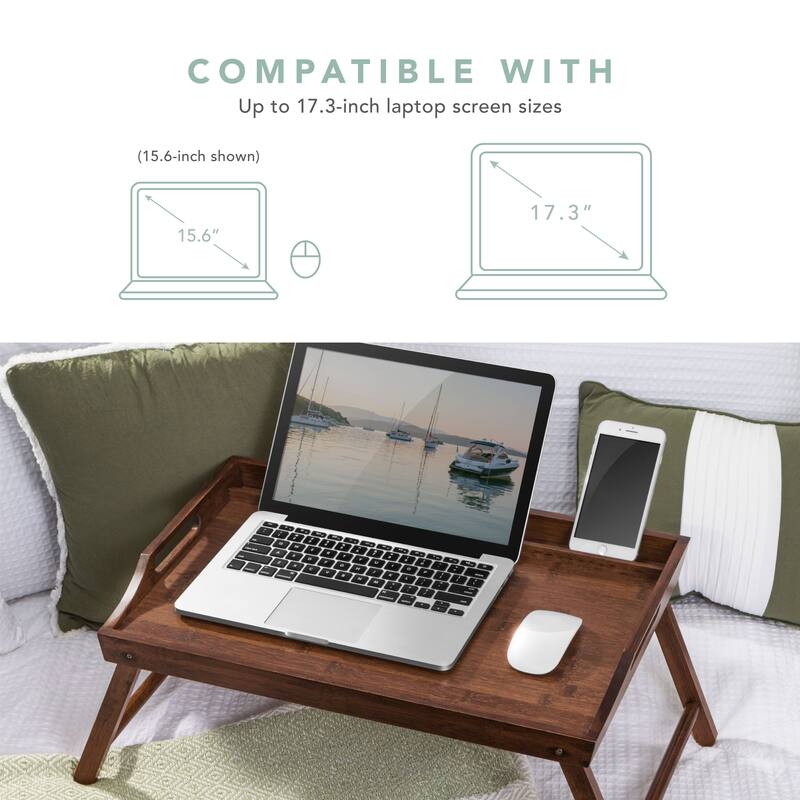 Rossie Home Large Media Bed Tray with tablet and phone holder