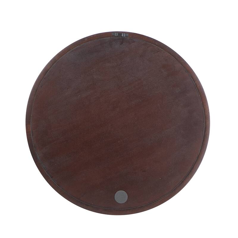 Circle Wall Mirror with Wooden Frame