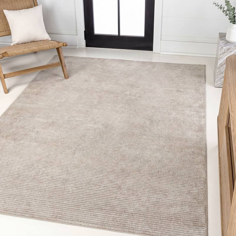 JONATHAN Y Athens Modern Minimalist Pinstripe High-Low Rug