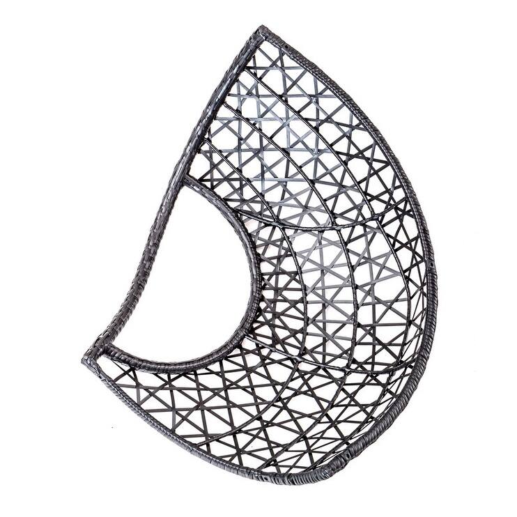 Patio PE Rattan Swing Chair With Stand and Leg Rest,330 lb limit Bed