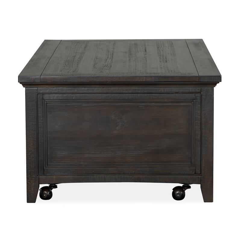 Magnussen Home Westley Falls Graphite Lift Top Storage Cocktail Table With Casters - 50''W x 28''D x 18''H
