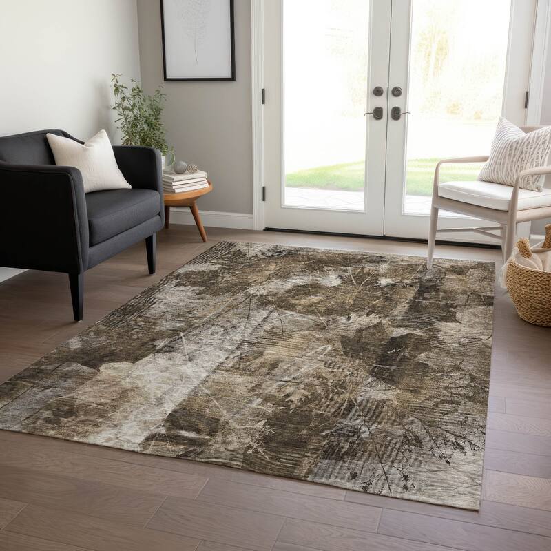 Machine Washable Indoor/ Outdoor Foilage Chantille Rug