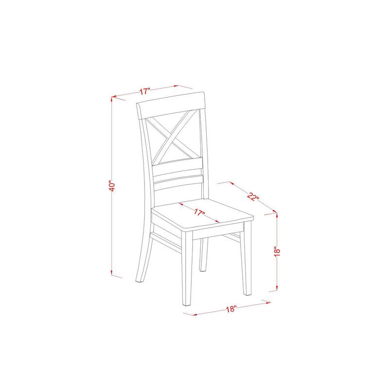 HomeStock 5-Piece Black and Cherry Finish Solid Wood Top Dining table with 4 Chairs with Lattice Back
