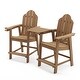 preview thumbnail 23 of 38, Tall Adirondack Chairs Set of 2 with handrails and connecting plates - 28.3"L x 22.6"W x 48.8"H
