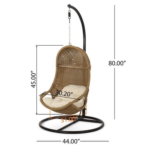 dimension image slide 1 of 2, Ripley Wicker Hanging Chair by Christopher Knight Home