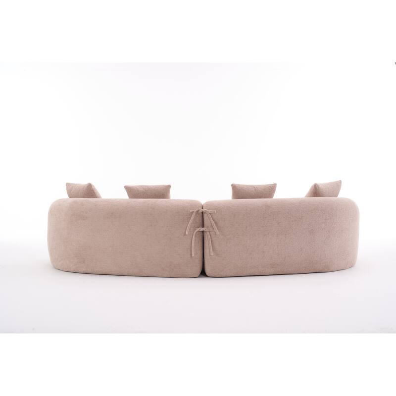 110" Foam Classic 4-Seater Sofa with 4 Pillows for Apartment