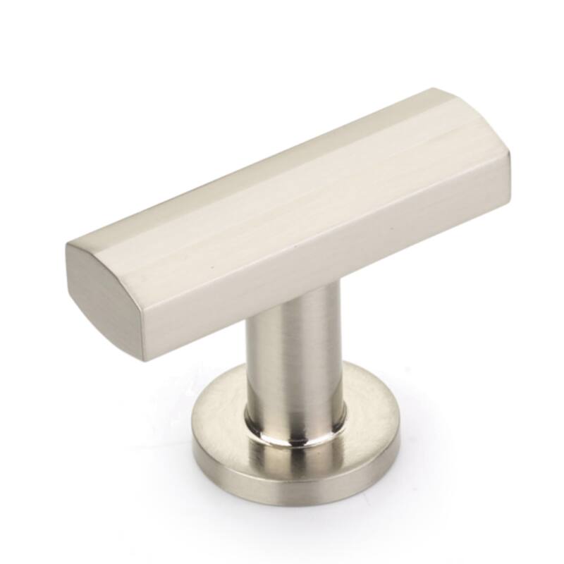 Schaub and Company Heathrow 1-3/4" Modern Industrial "T" Bar Solid - Brushed Nickel