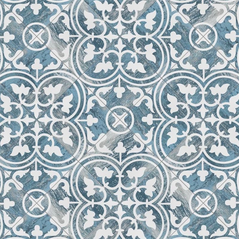 Merola Tile Cassis Arte Blue Day 9-3/4" x 9-3/4" Porcelain Floor and Wall Tile