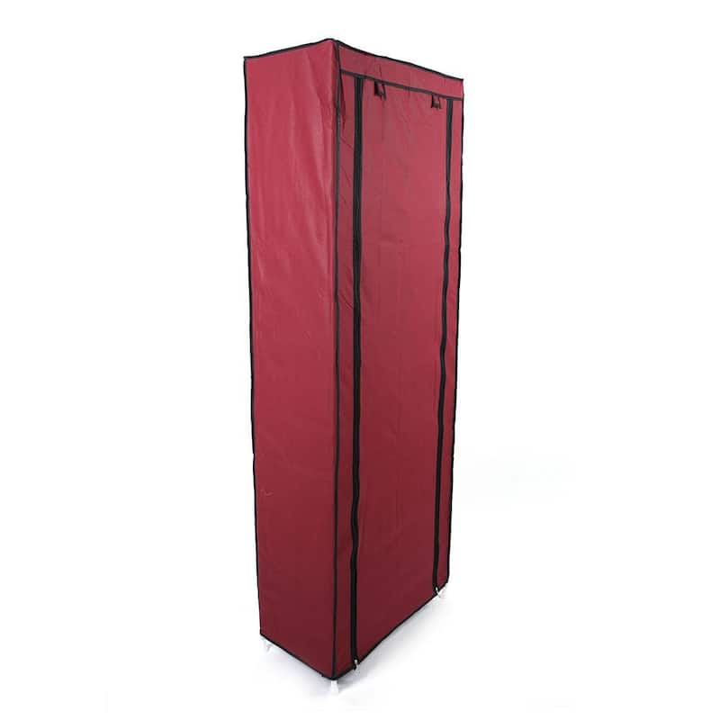 9 Lattices Non-Woven Fabric Shoe Rack Wine Red - Red