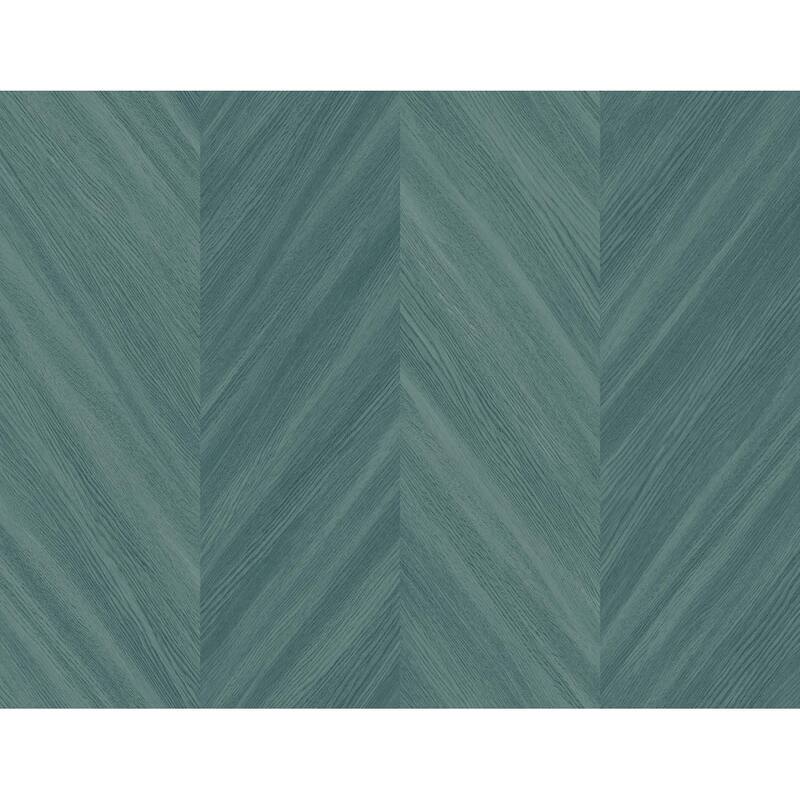 Seabrook Designs Chevron Wood Embossed Vinyl Unpasted Wallpaper - 27 in. W x 27 ft. L - Wintergreen