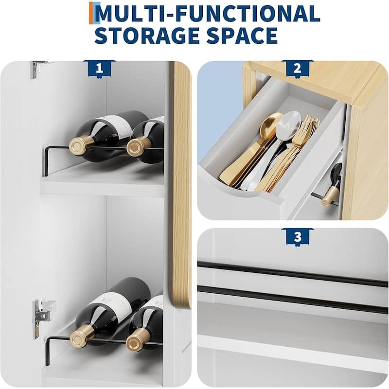 Folding Kitchen Dining Table with Drawer and Storage and Wheels for Kitchens, Apartments (Only Table)