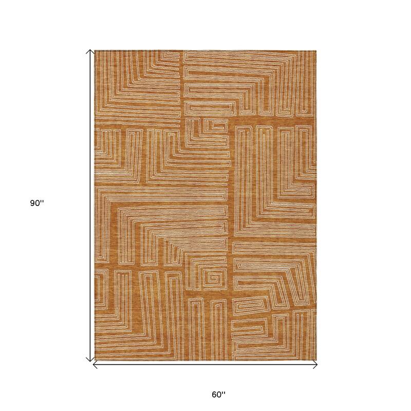 HomeRoots Geometric Transitional Rectangle Outdoor Rug