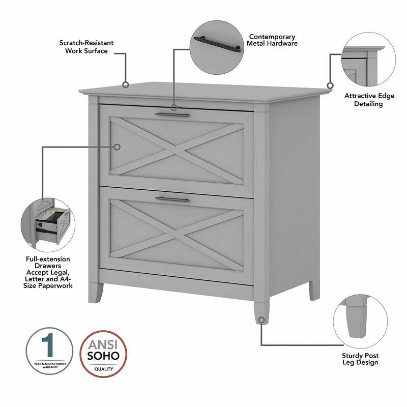 Key West 54W Computer Desk with Storage and Cabinet by Bush Furniture