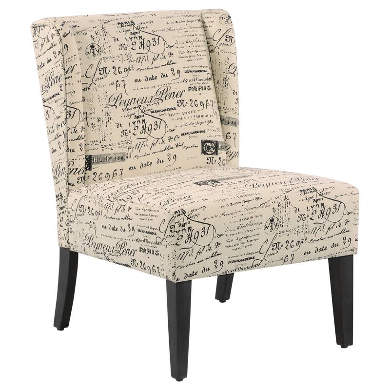 HOMCOM Upholstered Armless Accent Chair, Leisure Side Chair with Wingback