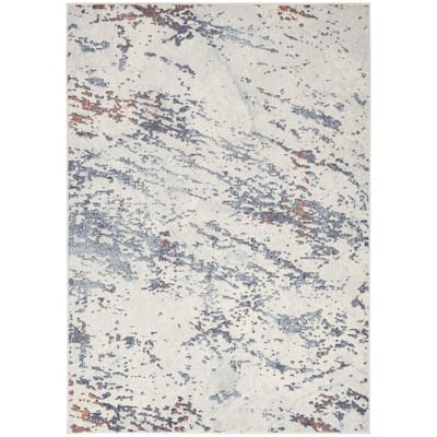 Nourison Motion Indoor only Cream / Ivory Abstract Area Rug - 5' 3" x 7'