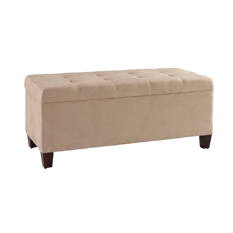 Upholstered Shoe Storage Ottoman - 48" - Beige