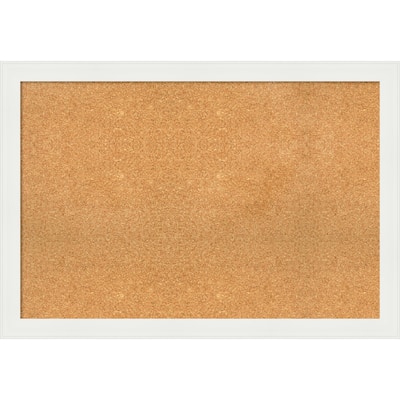 Vanity White Narrow Framed Cork Bulletin Memo Board
